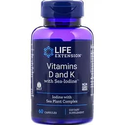 Вітамінний комплекс з йодом Life Extension Vitamins D and K with Sea-Iodine 60 капсул