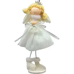 Декоративна новорічна фігурка Devilon Янголятко на підставці 24 см біла в асортименті (220327-2)