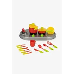 Іграшка Плита з мийкою та посудом Киндервей KW-04-409 Сіро-жовтий