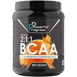 Аминокислота Powerful Progress BCAA 2:1:1 + Glutamine 500 г Orange
