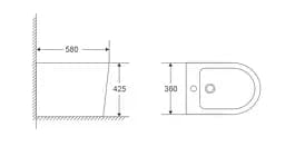 Біде підлогове Mixxus Premium Bevel-0601 580x360x425 мм MP6598, Білий - мініатюра 2