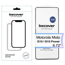 Скло захисне BeCover Motorola Moto G15 / G15 Power 10D Black (713574) - мініатюра 2