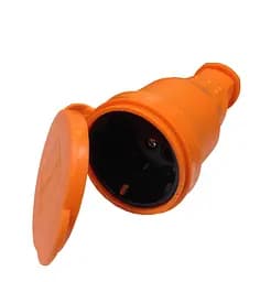 Розетка (гніздо) Lumano Arctic штепсел. з кришкою каучукова з/з IP44 16A  помаранчева (17954)