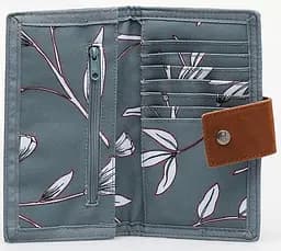 Гаманець жіночий тканинний Roxy Work For Us Wallet 10x19x2 см поліестер сірий з квітами