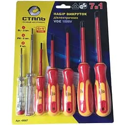 Набор диэлектрических отверток Сталь 1000V VDE 7 шт. (70712)