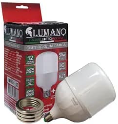 Лампа высокомощная 50Вт LED T120 50W E27 с переходником на Е40 6500K 4500Lm TM LUMANO