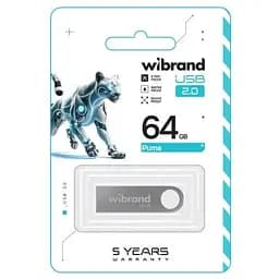 USB флеш накопичувач Wibrand 64GB Puma Silver USB 2.0 (WI2.0/PU64U1S) - мініатюра 2