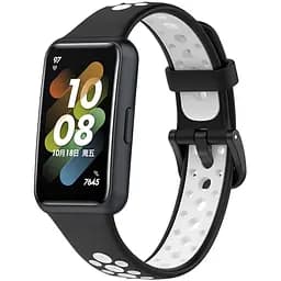 Силиконовый ремешок Primolux Perfor Classic для фитнеса браслета Huawei Band 7- Black White
