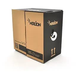 Кабель КНПЭ FTP (4*2*0.51) 4p 24 AWG, Merlion, (CCA), изоляция ПЭ, экран для наружн. работ, 305м, Black, Corton BOX (400x400x470) Q2