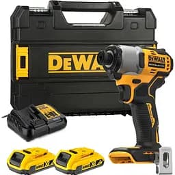 Шуруповерт ударный аккумуляторный DeWALT 18 В XR Li-Ion бесщеточный 2 Ач 192 Нм 3200 об/мин 4200 уд/мин размер держателя насадок 6 35 мм (1/4) 2 аккумулятора зарядное устройство чемодан TSTAK (DCF840D2T)