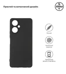 Чехол-накладка для смартфона TECNO Camon 19 Pro 5G, противоударный, силиконовый, термополиуретановый (ТПУ), с защитой камеры и корпуса, черный, защита всего корпуса, ArmorStandart (ARM66407) - мініатюра 2