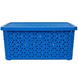 Кошик Diomedea з кришкою 29.7x19.6x13 см 6 л блакитний (К12-439)  - мініатюра 2