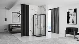 Душова кабіна Rea Punto 80x80 black REA-K4800, Чорний, Універсальна, прозорий - мініатюра 5