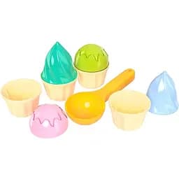 Игрушка Набор для игры с песком ТехноК 6610TXK, 4 формочки и ложечка