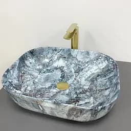 Умивальник VBI Bergamo blue tourmaline glossy накладний VBI-012504, Синій