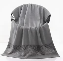 Кухонное махровое полотенце 35x75 см — мягкое влагопоглощающее полотенце для кухни светло-серое