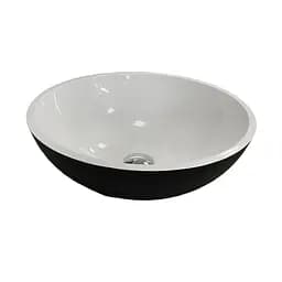 Умивальник Adamant KREIS-42 Black-White 420x420x150 мм штучний камінь - мініатюра 5