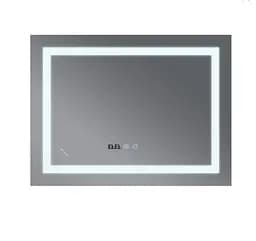 Дзеркало Mixxus WARM MR02-100x80 з LED Touch, Anti-fog, димером, регулюванням яскравості, годинником (MI6935) - мініатюра 2