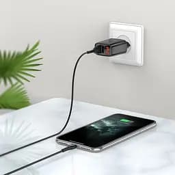 Зарядний пристрій 220В 2 USB з кабелем USB з екраном - мініатюра 4
