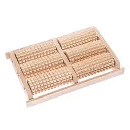 Масажер для ніг дерев'яний зубчастий на 6 роликів 28.5х18х5 см, Woodly 84166