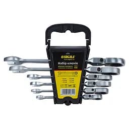 Ключі ріжково-накидні тріскачкові Sigma з шарніром 6 шт (8, 10, 12, 13, 17, 19 мм) CrV satine (TR6010611)