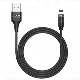 Магнітний кабель для заряджання телефону чорний Hoco U76 Fresh magnetic Lightning 1.2 м