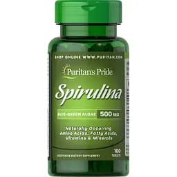 Натуральна добавка Puritan’s Pride Spirulina 500 mg 100 таблеток