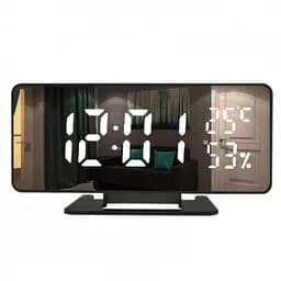 Сетевые зеркальные часы VST-888Y-6 белые цифры +температура + гигрометр