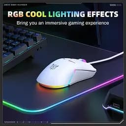Комп'ютерна мишка Onikuma ігрова дротова з RGB підсвіткою та 6400 DPI для ПК та ноутбука Білий - мініатюра 7