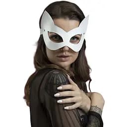 Маска кішечки Feral Feelings - Kitten Mask, натуральна шкіра, біла