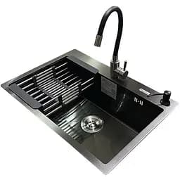 Комплект мийка + змішувач Romzha Arta U-600S BL (C)