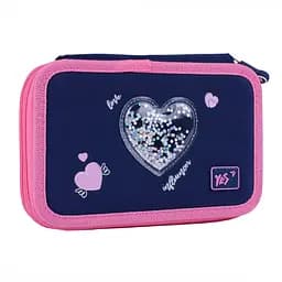 Школьный пенал твердый двойной Yes Bright Hearts HP-01