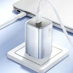 МЗП Hoco N48 Glorious PD65W (1USB-C) + кабель Type-C to Type-C Blue - мініатюра 4