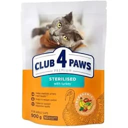 Сухой корм Club 4 Paw Premium для стерилизованных кошек Индейка 900 г