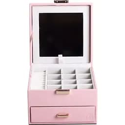 Органайзер для прикрас Yiwu з накидним замком 16x16x12 см рожевий HP-5-2P