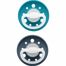 Пустышка Nip Вишенка Х, 0-6 мес., круглый, 2 шт., синий с темно синим (38688-51)