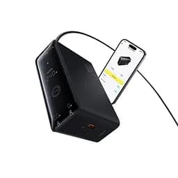 Мережевий зарядний пристрій з кабелем Baseus Baseus Digital GaN Intelligent Desktop Fast Charger 3C+U+DC 240W EU Cluster чорний - мініатюра 3