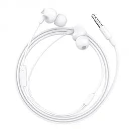 Проводные наушники вакуумные с микрофоном белые 1,2 м 3.5mm Hoco M60 Perfect Sound Universal