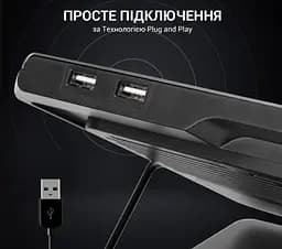 Охолоджувальна підставка для ноутбука GamePro GPCP-1540 RGB 2xUSB 3xfans до 17 дюймів - мініатюра 6