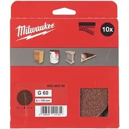 Папір шліфувальний MILWAUKEE діаметр 150мм//6 HL, зерно 60, (10шт)