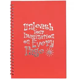 Скетчбук Kiri sketch Дай волю своїй уяві 13102-KR з червоними листами А5 на спіралі (73485)