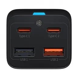 Блок швидкого заряджання 4 порти Baseus GaN3 Pro 65 W (2 Type-C + 2 USB) - мініатюра 6
