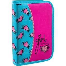 Пенал 1 Вересня Heart HP-02 твердий одинарний без клапана бірюзовий (532912)