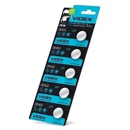 Батарейка CR1632, литиевая, Videx Excellent!, 5 шт, 3V, Blister (CR1632 5pcs BLISTER CARD)