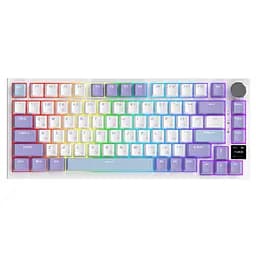 Клавіатура ігрова механічна бездротова Ajazz AK-820WP PRO White-Purple RGB Flying Fish Switch Hot-Swap 2.4G/Bluetooth/USB