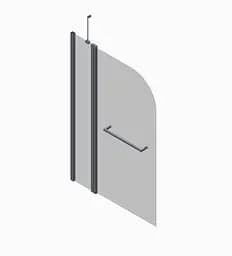 Шторки скляні на ванну Koer SR BS04-95x140-TR-07 прозоре скло 6 мм, graphite KR5404, Універсальна, прозорий, графіт - мініатюра 6