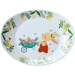 Тарелка Galleryglass Prometeo Зайка с цветочной коляской 32 x 26 см (85006022/2)