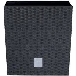 Горщик для квiтiв Prosperplast Rato квадратний низький, з вкладишем 2 в 1, 265 мм, антрацит (70894-433)