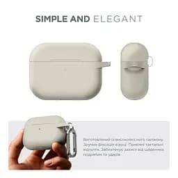 Силіконовий чохол для навушників Apple AirPods Pro 3, Hang Case, білий, ультратонкий захисний кейс товщиною 2 мм, захист від подряпин, пилу та ударів, компактний, з карабіном для кріплення, ArmorStandart (ARM88285) - мініатюра 2