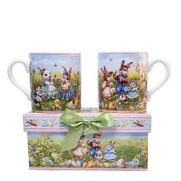 Набір чашок порцелянових Rabbit Family HP-7323-8 220 мл 2шт кольоровий чашки чайні подарункові Yiwu HP-7323-8